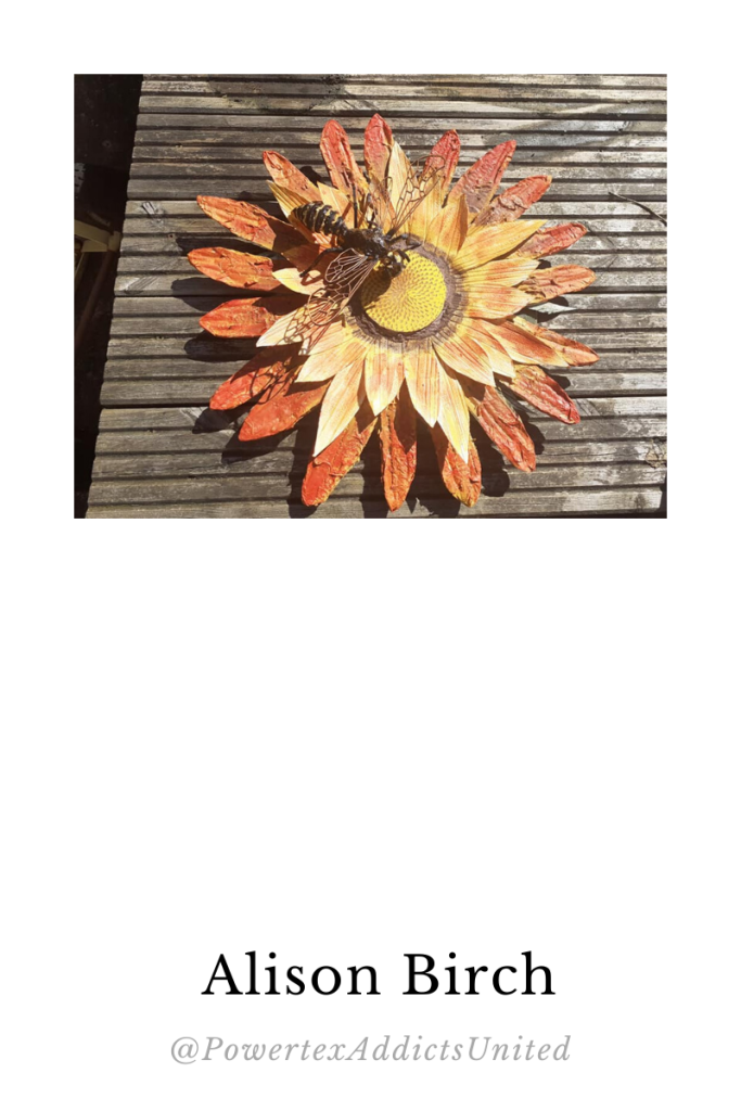 Powertex flower and bee by Alison BIrch, Bee creative challenge